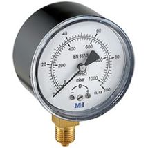 Manómetro de baja presión Cl. 1,6 – Diámetro 63 mm – Acero negro – Visor ABS – Toma de presión latón