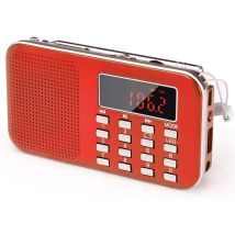 J-908 Portable Am/fm Radio, Small Rechargeable Portable Radio With 1200mah Rechargeable Battery, Transistor Radio With Emergency Lighting, Mini Usb/sd