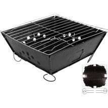 Fresh Grills – Small Portable BBQ – Black – 560g – Ideal for Camping, Travel, and Family BBQs