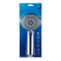 Douche à main RY-H164 – 5 fonctions – ABS – Pommeau de douche – Nombre jet(s), Finition métal, Forme, Matières, Type de jet, Largeur, Longueur