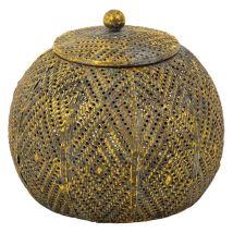 Caja joyero dorada de metal – 15x15x12.5 cm