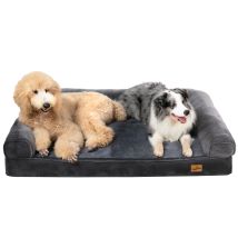 Bingopaw Hundebett Xxl Orthopädisches Hundesofa, Hund Couch Waschbar Hundekorb Für Grosse Hunde - Ergonomisches Hundematratze Grau 135x100x12 Cm