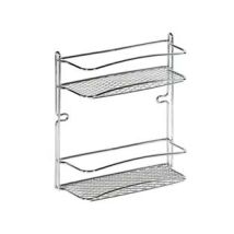 Mensola Star Doppia in Acciaio Cromato – 25x10x27h – Fissaggio a muro con tasselli o ventosa – Artex