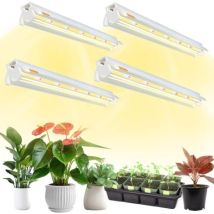 Lot De 4 Lampes Led T5 À Spectre Complet De 42 Cm Pour Culture De Plantes, Avec Réflecteur Et Guirlande Lumineuse Pour Semis Et Étagères De Culture.