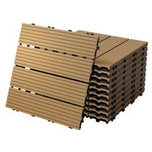 Ecd Germany Piastrelle Per Pavimenti Da Esterno Piastrelle Per Terrazze In Wpc 30x30 Cm Set Di 22 Pezzi Per 2m ² Colore Teak Con Aspetto Legno 