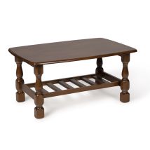 Vivalamp - Mesa De Centro Estilo Rustico 91x61x44cm En Madera Maciza Acabado Cerezo Oscuro