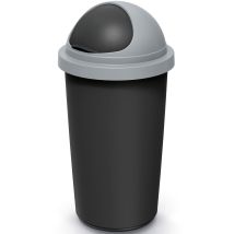 Monzana Mülleimer Küche 50l Mit Schiebedeckel 100% Recycelter Kunststoff Abfalleimer Büro Müllsackhalterung Papierkorb Biomüll Gelber Sack Schwarz 