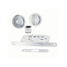 Chrisligne - Kit Manilla Para Puerta Corredera Redonda En Zamak Niquelado Gris