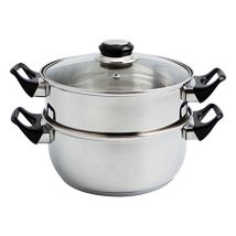 Quid Cacerola Vapor Inoxidable Tapa Vidrio 22 Cm , Cacerola Vapor Con Tapa Inoxidable 22 Cmválido Para Todos Tipos De Cocina, Inlcuída Induccióntapa 
