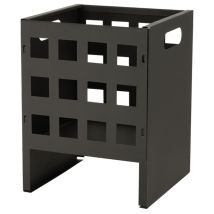 Esschert Design - Fallen Fruits Square Fire Pit Black Metal Basket Garden Heater & Firewood Box