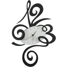 Arti E Mestieri - Robin Horloge Murale Moderne Noire Fabriquée En Italie En Acier, D. 45 Cm, Silencieuse, Style Minimal Pour Maison Et Bureau