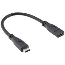Usb-kabel Usb 3.2 Gen2 (usb 3.1 Gen2) Usb-c Stecker, Usb-c Buchse 0.15 M Schwarz Geschirmt - Roline