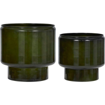 [gebraucht] B-ware House Doctor Pile Blumentöpfe Pflanzgefäße Übertopf 2 St. Rund Grün