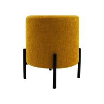 Mobili Rebecca - Pouf Rebecca Mobili Cerro 43,5x38x38 Tissu Polyester Acier Jaune Noir Moderne