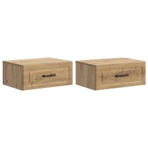 Maison Exclusive - Mobiletto Da Notte A Muro 2 Pz Rovere Artigianale