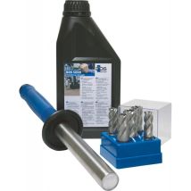 Starter Kit Trapano Nucleo Magnetico – 5 Punte HSS 14mm, 18mm, 22mm – Olio da Taglio BDS 5000