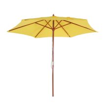 Sonnenschirm Lissabon, Gartenschirm Marktschirm, Ø 3m Polyester/holz Gelb