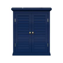 Teamson Home - Armario De Pared Glancy 2 Puertas Azul Marino Estilo Persiana