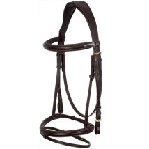 Pony, Marron: Bandeau En Cuir Souple Avec Revêtement Frontal Lisse Modèle Classic Padded Complet Avec Rênes