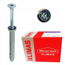 Klimas - Cheville À Frapper Collerette Conique - Vis Tête Fraisée Pz 6 X 80 - Boîte De 100