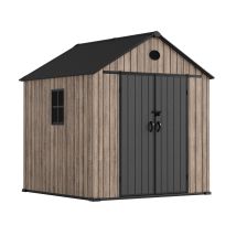 Casetta Da Giardino In Resina 5,02 M² Oak O50 – Pavimento Incluso – Finestra Laterale – Effetto Legno Premium – Doppia Porta Ampia