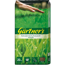 Gartners Rasendünger Kompakt 20 kg – Organisch-mineralischer NPK-Dünger mit Magnesium und Eisen – Für gleichmäßiges Rasenwachstum