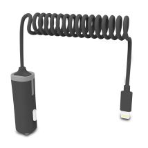 Muvit - Autoladegerät Lightning Mfi 2.4a Curly Kabel 1.8m Schwarz