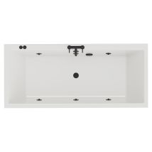 Wholesale Domestic - Slim Edge 1800mm X 800mm 6 Jet Matt Black V-tec Double Ended Whirlpool Bath