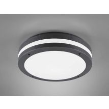 Kendal LED Außendeckenleuchte – Anthrazit – 9 cm Höhe – 30 cm Durchmesser – 1180 Lumen – warmweiß – IP54