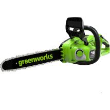 Greenworks 48v(2x24v) Motosega A Batteria Con Motore Brushless, Lunghezza Barra 14-pollice (35 Cm),velocità Catena 20m/s, 3,7kg, Senza 2 Batterie 24v 