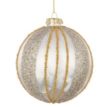Bizzotto – Glas-Weihnachtskugel Victoria Bia Perl Grün – Durchmesser 100 mm