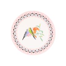 Cath Kidston - Painted Table Set Of 4 Budgie Cork Backed Round Coasters