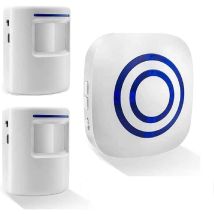 Wireless Doorbell, Electric Doorbell Set With 1 Receiver And 2 Pir Motion Detectors, Visitor Alarm Sensor, Security Alarm With 38 Melodies At 3 Volume