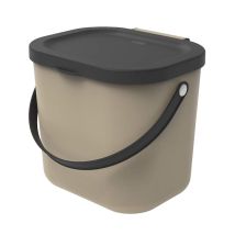 Qfplus - Rotho Mülltrennungssystem Albula 6 L Cappuccino Recyclingbehälter Müll- & Abfalleimer