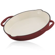 Gusseisen Bratpfanne Ø 29 Cm Dark Cherry Zwei Griffe, Zwei Ausgießer, Emailliert - Mahlzeit