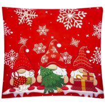 Weihnachtskissenbezug 45x45 cm – Rot, Grün, Weiß – Reißverschluss – Polyester – Dekorativ für Sofa, Stuhl, Bett