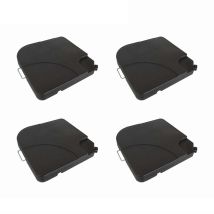 Chillvert - Set 4 Basi Per Ombrellone 50x50x6 Cm Fabbricate In Resina Di Alta Qualitá E Resistenza Colore Nero