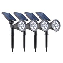 Solar Strahler 4er Set Spiky 200 Lumen IP65 Kabellose Montage Außenbeleuchtung