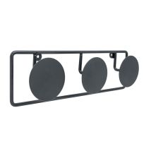 Percha de alambre negra de 3 cabezas – Diseño moderno – Gancho para abrigos y accesorios – Instalación en pared – Acero RAL 9005