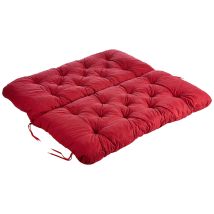 Ambientehome, Bank Hanko Cuscino Con Schienale, Rosso, 100 X 98 X 8 Cm