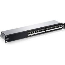 Panel de conexión blindado 1U TRENDnet TC-P16C6AS – 16 puertos RJ-45 – Compatible con Cat5e, Cat6, Cat6A – Color negro