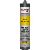 Rm 120 Construction Acetic Silicone - Mastic D'Étanchéité - Rectavit - Cartouche De 310 Ml Blanc