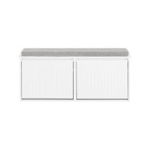 Panca Da Ingresso Scarpiera Con Cuscino Scarpiera Con 4 Ripiani Bianco 100x26x46cm Fsr98-xl-w - Sobuy