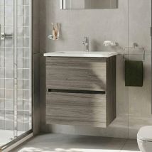 Vitra S20 Square Wall Hung 2-drawer Vanity Unit And Basin 600mm Wide - Cordoba