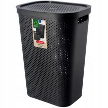 Qfplus - Curver Wäschebox Infinity Recycled, Aus Kunststoff, 44x35x61 Cm, 60l, Dunkelgrau