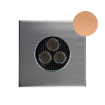 Encastré De Sol Extérieur Zeph 2 24v Carré Bronze 3000k 334lm 3x2w - Europole - 55232br