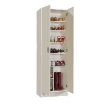 Mehrzweck-kabinett Portsmouth, Beistellschrank Mit 2 Türen, Moderne Schuhregalgarderobe, Vertikales Schuhregal, Cm 59x37h180, Weiß