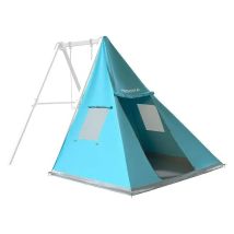 [gebraucht] B-ware Hudora Zeltanbau Zelt Erweiterung Vario Blau Grau Für Schaukelgestell Vario