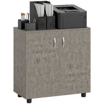 Vinsetto - 2-tier Locking Office Storage Cabinet File Organisation W/ Handles Keys Grey