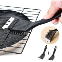 Ensemble De Brosses Métalliques Et De Grattoirs Pour Grilles De Gril En Acier Inoxydable Pour Le Nettoyage De La Rouille Des Perceuses De Gril, 2 